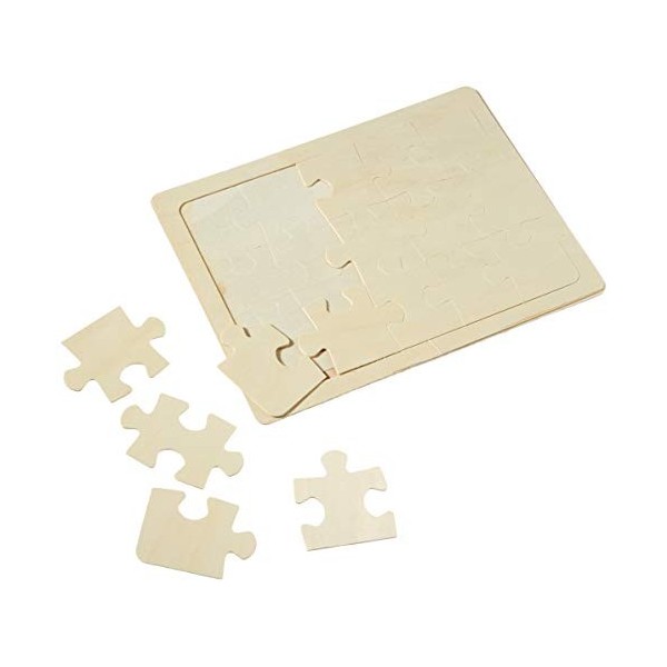 Glorex GmbH 6 1627 003 Puzzle en bois 15pcs 27x20cm, Naturel, 32 x 20 x 0,5 cm