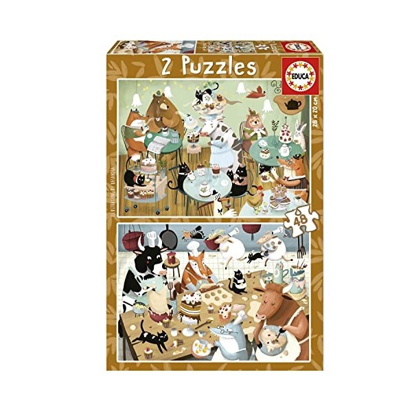 Educa - Ensemble de 2 Puzzles pour Enfants avec 48 pièces | par Kasandra Forest Stories. Mesures: 28 x 20 cm. Recommandé de 4