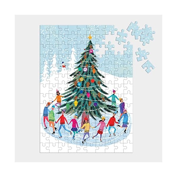 Galison 9780735370159 Tree Skaters 130 Piece Puzzle Ornament