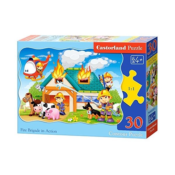 Castorland - B-03525-1 - Puzzle - Les Pompiers en Action - 30 Pièces