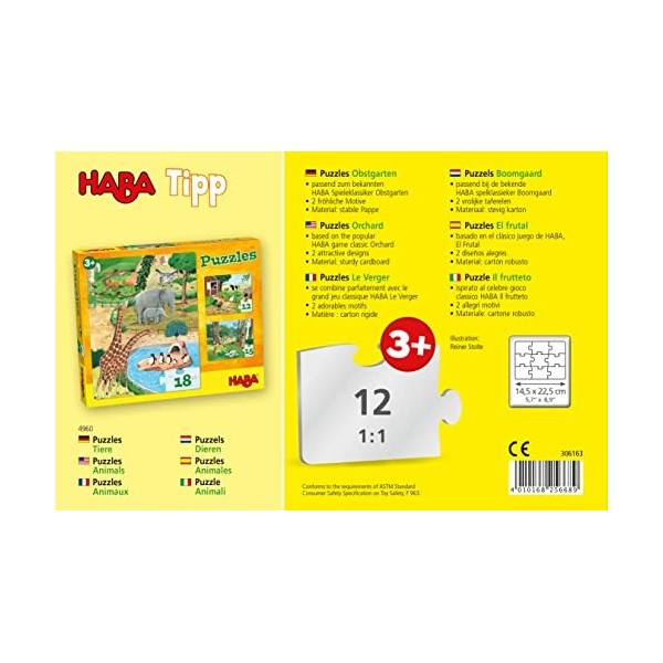 HABA- Puzzles à partir de 3, 306163, coloré