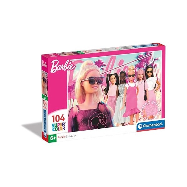 Clementoni Supercolor Barbie – 104 pièces Enfants 6 Ans, Puzzle Dessins animés, fabriqué en Italie, 25752, Multicolore