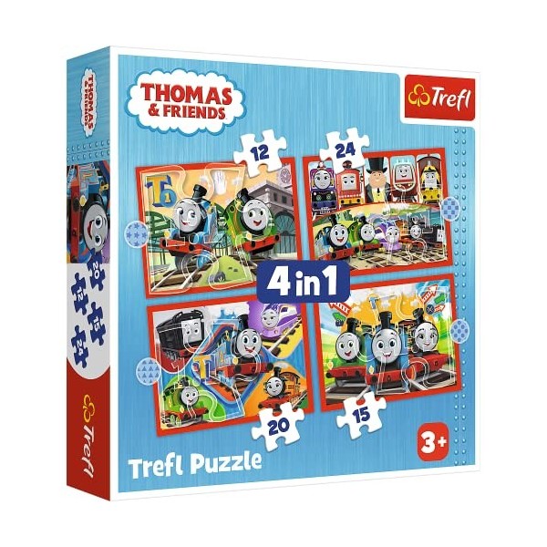 Trefl - Thomas & Friends, Super Tomek - Puzzle 3en1, 3 Casse-Têtes, de 12 à 24 éléments - Puzzle avec Les Héros de Conte de F