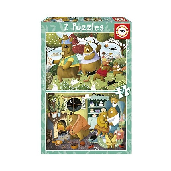 Educa - Ensemble de 2 Puzzles pour Enfants avec 20 pièces | par Kasandra Forest Stories. Mesures: 28 x 20 cm. Recommandé de 4