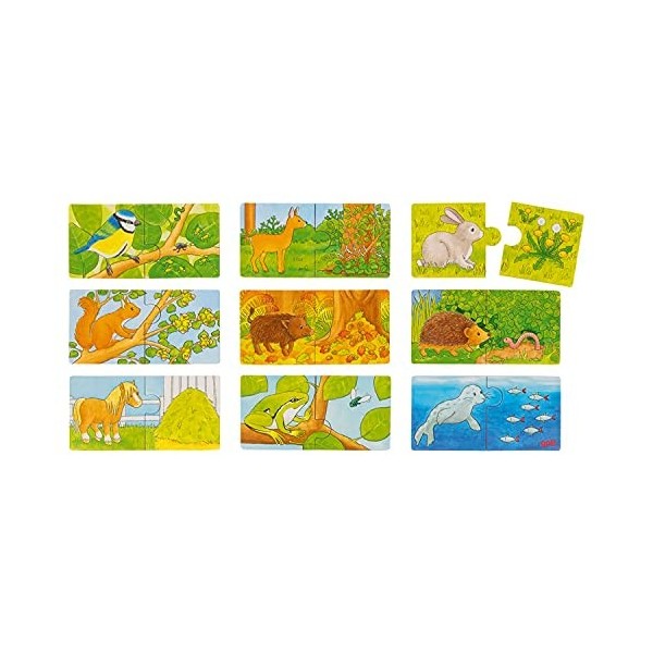 GOKI 57464 Mini Puzzle Qui nourrit Qui Multicolore