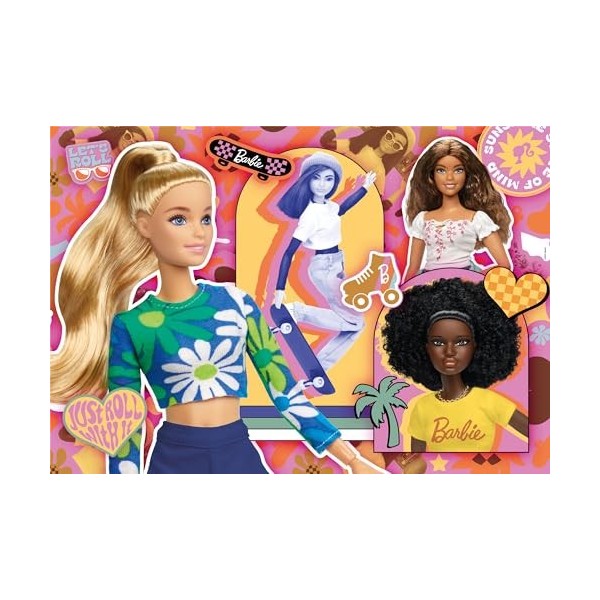 Clementoni Supercolor Barbie – 104 pièces Enfants 6 Ans, Puzzle Dessins animés, fabriqué en Italie, 25753, Multicolore