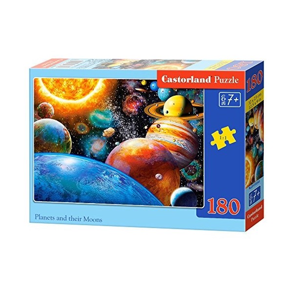 Castorland Puzzle Classique planètes et Leurs lunes 180 pièces, B-018345, Multicolore