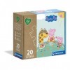 Clementoni- Puzzle Peppa Pig 2x20pzs Does Not Apply Supercolor Play for Future Pig-2x20 Enfants 3 Ans, Boîte De 2 20 Pièces 