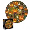 A/A 1000 pièces de puzzle rond pour adulte Thème Halloween Jeu de décompression Jouets éducatifs Cadeau