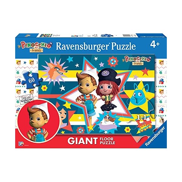 Ravensburger Pinocchio Puzzle 60 pièces géant, âge recommandé 4 Ans, 03125 2, Multicolore