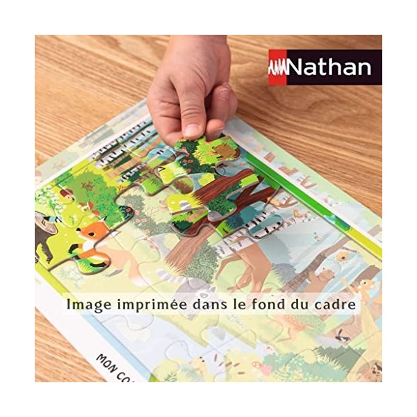 Nathan - Puzzle Enfant - Cadre 15 pièces - Les animaux de la forêt - Fille ou garçon dès 3 ans - Puzzle de qualité supérieure