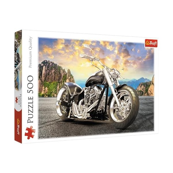 Trefl Puzzle, Moto Noire, 500 Pièces, Qualité Premium, pour Adultes et Enfants à partir de 10 Ans, TR37384