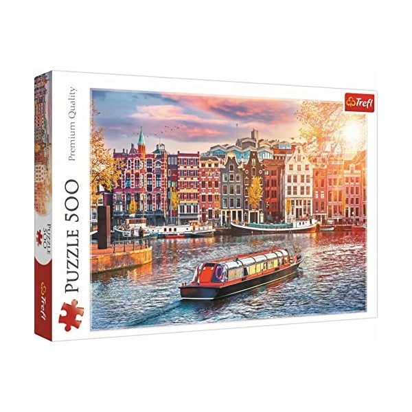 Trefl 500 pièces Paysage Urbain, Rivière Amstel, DIY Moderne, Divertissement Créatif, Amusant, Puzzles Classiques pour Adulte