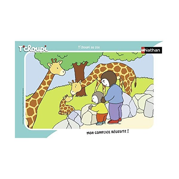 Nathan - Puzzle Enfant - Cadre 15 pièces - Tchoupi au zoo - Fille ou garçon dès 3 ans - Puzzle de qualité supérieure - Carto