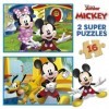 Educa - 2x16 Mickey & Minnie, 2 Puzzles de Bois écologiques résistants avec 16 pièces chacune, Double Amusement de départ, Me