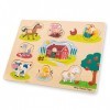 New Classic Toys- Puzzle Classique en Bois éducatif de la Ferme pour garçon et Fille de 2 Ans Multicolore, 10430