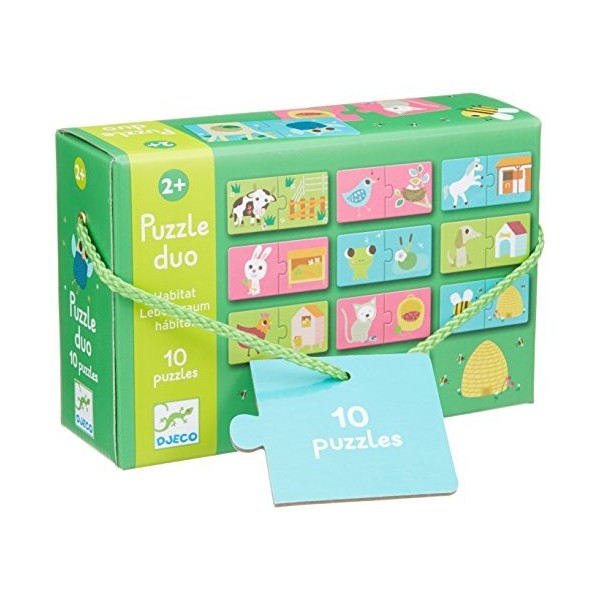 Djeco- Puzzle Duo Habitat, DJ08164, Multicolore