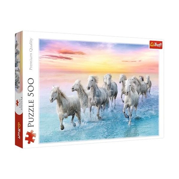 Trefl 916 37289 Weiße Pferde im Galopp EA 500 Teile, Premium Quality, für Erwachsene und Kinder AB 10 Jahren 500pcs Galloping