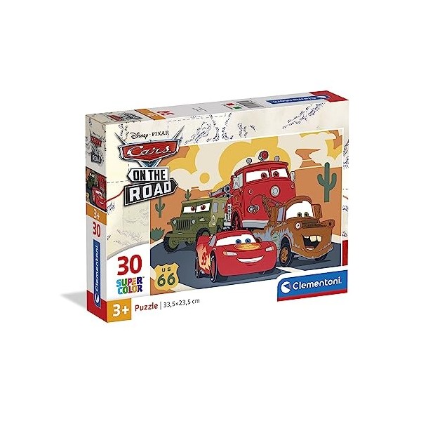 Clementoni- Disney Cars Supercolor Pixar-30 pièces-Puzzle pour Enfants de 3 Ans, 20274