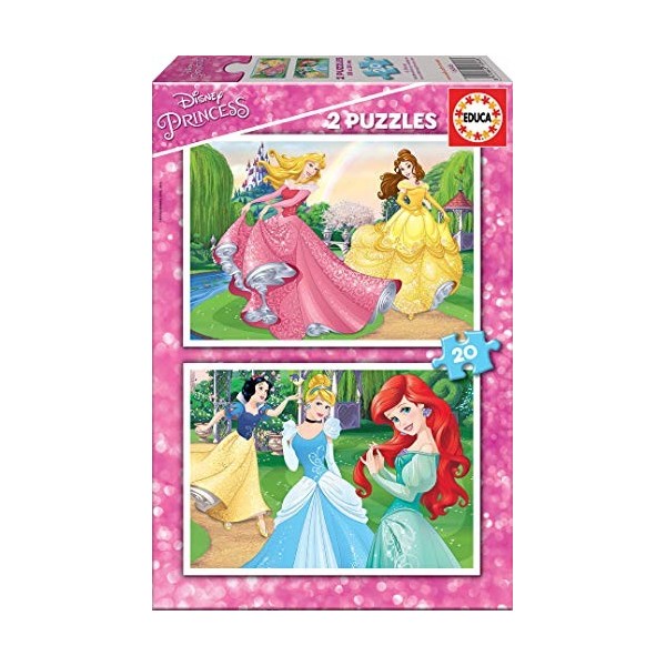 Educa - 16846 - Disney Princesses, Puzzle Classique - 2 x 20 Pièces