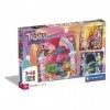 Clementoni - 25292 - Puzzles Trolls 3 - 3x48 Pièces - Jeu Educatif, de Réflexion et de Patience - Image de Qualité - 27 x 18 