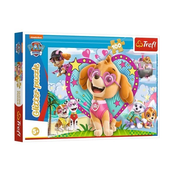 Trefl Glitter-Minnie et Sparkles-100 Pièces, pour Enfants à partir de 5 Ans Puzzle, TR14818, Coloré