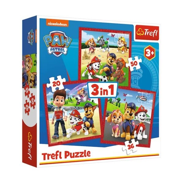 Trefl, Joyeux Chiot Paw Patrol, Von 20 BIS 50 Elementen-Puzzles mit Märchenfiguren, Verschiedene Schwierigkeitsgrade, Kreativ