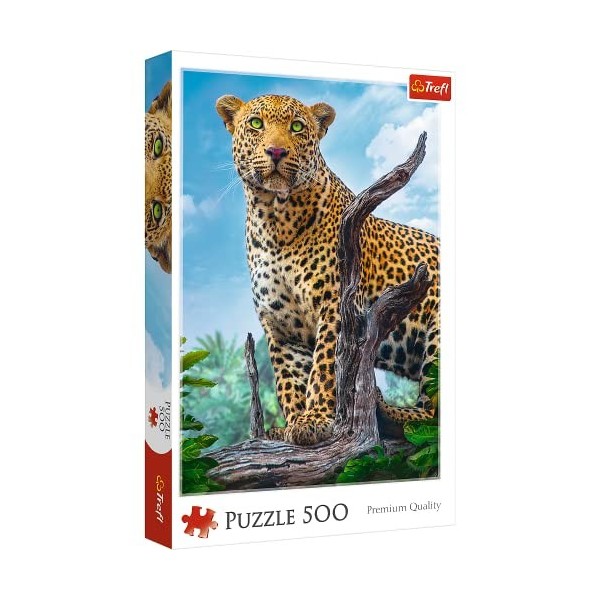 Trefl Puzzle, Léopard Sauvage, 500 Pièces, Qualité Premium, pour Adultes et Enfants à partir de 10 Ans, TR37332