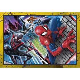 Clementoni - SpiderMan - 4 Puzzles de 12, 16, 20 et 24 Pièces - Jeu de Patience et de Réflexion - Format Paysage - Image Net 