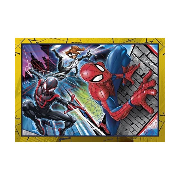 Clementoni - SpiderMan - 4 Puzzles de 12, 16, 20 et 24 Pièces - Jeu de Patience et de Réflexion - Format Paysage - Image Net 