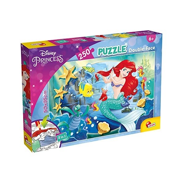 Lisciani, Puzzle pour enfants a partir de 7 ans, 250 pièces, 2 en 1 Double Face Recto / Verso avec le dos à colorier - Disney