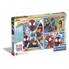 Clementoni- Marvel Spidey & His Amazing Friends Supercolor Friends-3x48 Enfants 5 Ans, Boîte De 3 48 Pièces , Puzzle Dessin 