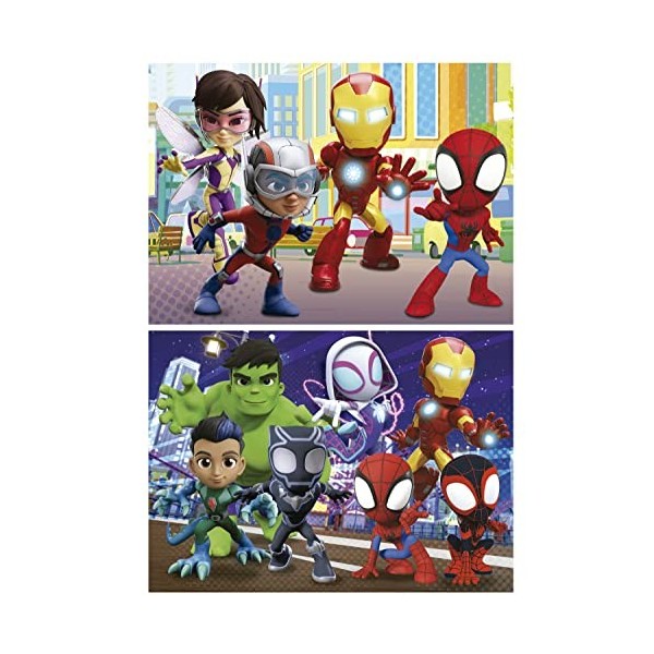 Educa - 2x48 Spidey & Amazing Friends | Ensemble de 2 Puzzles pour Enfants avec 48 pièces. Mesure Une Fois monté: 28 x 20 cm.