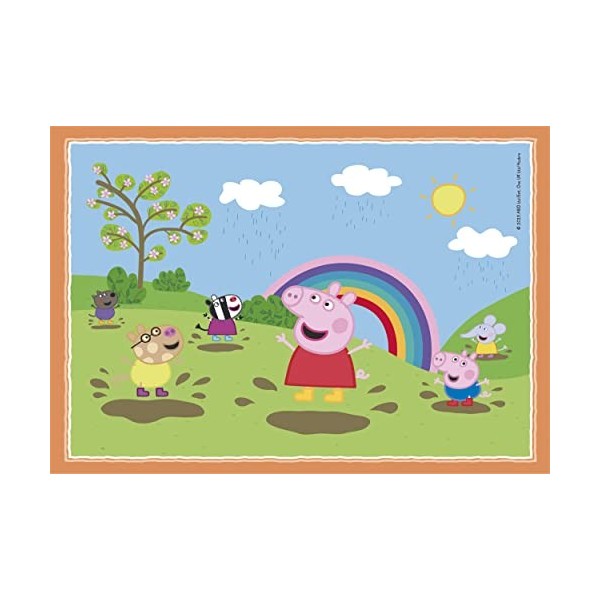 Clementoni Supercolor 4 in 1-Peppa Pig Progressifs 12, 16, 20, 24 Pièces , Enfants 3 Ans, Puzzle Dessin Animé-Fabriqué en It