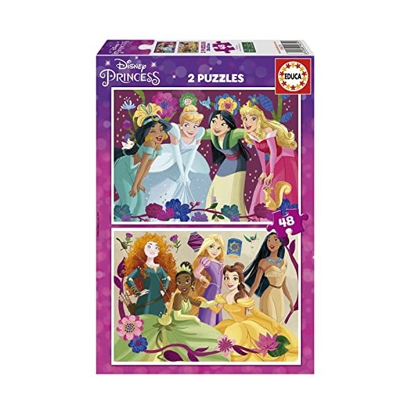 Educa - Disney Princess | Ensemble de 2 Puzzles pour Enfants avec 48 pièces. Mesure : 28 x 20 cm. Composé de Grandes pièces P