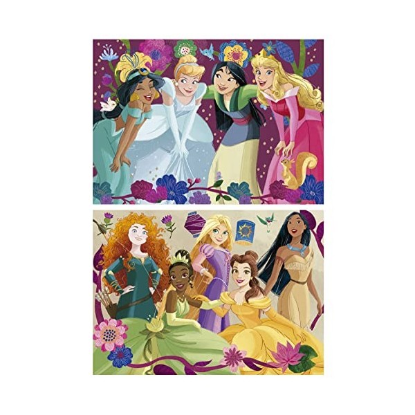 Educa - Disney Princess | Ensemble de 2 Puzzles pour Enfants avec 48 pièces. Mesure : 28 x 20 cm. Composé de Grandes pièces P