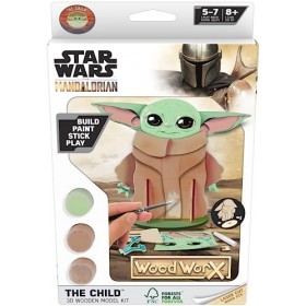 Wood Worx - Star Wars - Bébé Yoda - Jeu de Construction - Jeu Créatif - Pour Enfants à Partir de 8 Ans - Pièces en Bois - Maq