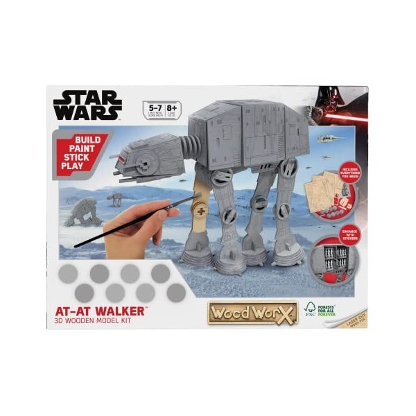 Wood Worx - Star Wars - Bébé Yoda - Jeu de Construction - Jeu Créatif - Pour Enfants à Partir de 8 Ans - Pièces en Bois - Maq