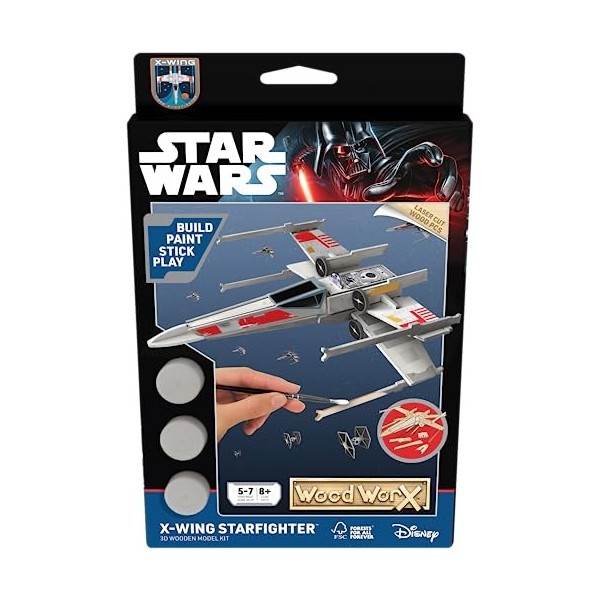 Wood Worx - Star Wars - Bébé Yoda - Jeu de Construction - Jeu Créatif - Pour Enfants à Partir de 8 Ans - Pièces en Bois - Maq