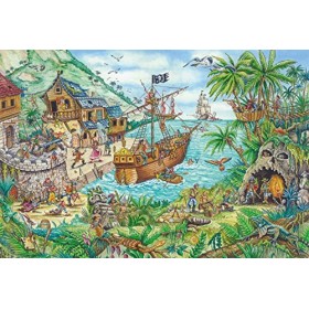 Schmidt Puzzle 100 pièces : dans la Baie aux Pirates, avec Drapeau