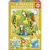 Educa - Animaux Sauvages. 4 Puzzles Enfant Progressives. +3 Ans. Ref. 17147