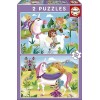 Educa - 2 Puzzles de 20 pièces pour Enfants | Licornes et Fées. Recommandé à partir de 4 Ans 18064 