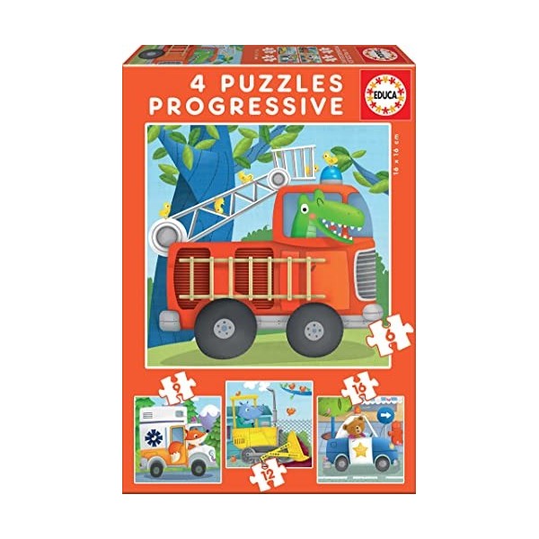 Educa - Patrouille de Sauvetage. 4 Puzzles Enfant Progressifs. +3 Ans. Ref. 17144