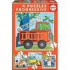 Educa - Patrouille de Sauvetage. 4 Puzzles Enfant Progressifs. +3 Ans. Ref. 17144