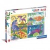 Clementoni- Supercolor Puzzle-Dinosaurs-3x48 Enfants 5 Ans, Boîte De 3 48 Pièces , Puzzle Dessin Animé-Fabriqué en Italie, 2