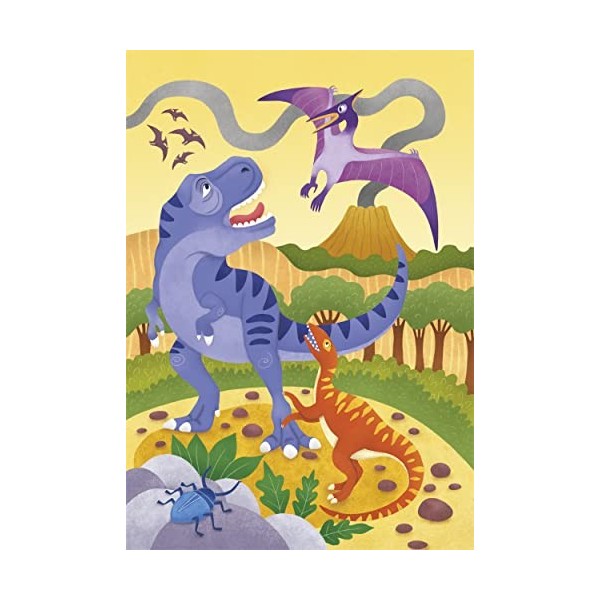 Clementoni- Supercolor Puzzle-Dinosaurs-3x48 Enfants 5 Ans, Boîte De 3 48 Pièces , Puzzle Dessin Animé-Fabriqué en Italie, 2