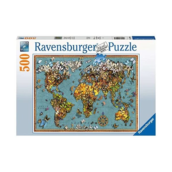 Ravensburger - Puzzle Adulte - Puzzle 500 p - Mappemonde de papillons - 15043