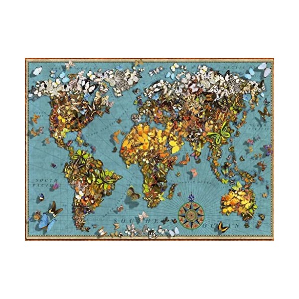 Ravensburger - Puzzle Adulte - Puzzle 500 p - Mappemonde de papillons - 15043