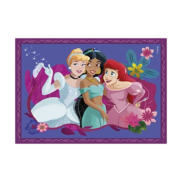 Clementoni Supercolor 4 in 1-Disney Princess Progressifs 12, 16, 20, 24 Pièces , Enfants 3 Ans, Puzzle Dessin Animé-Fabriqué