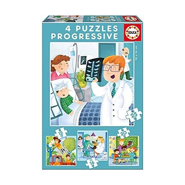 Educa - Quand Je Serai Grand Je Veux étre…4 Puzzles Enfant Progressifs. +3 Ans. Ref. 17146